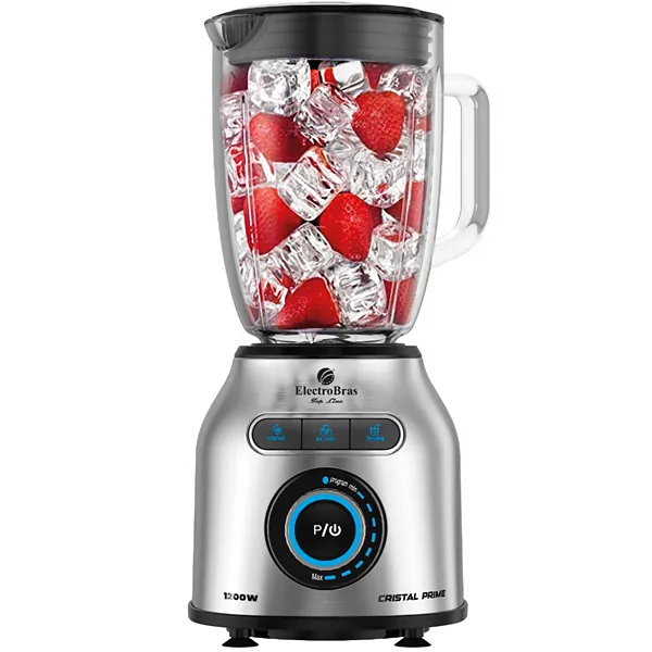 Liquidificador ElectroBras Cristal Prime EBL-10 1.200 watts 1.8 Litros 8 Velocidades + Pulsar 127V ~ 60Hz - Preto Prata