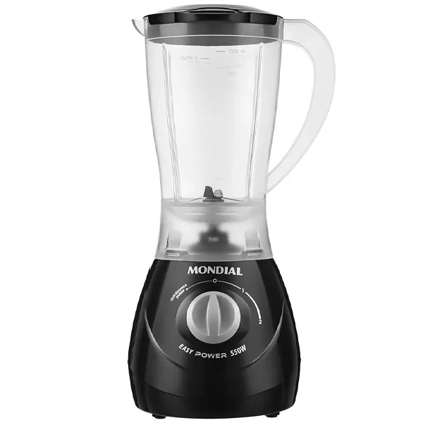 Liquidificador Mondial Easy Power L-550-B 550 watts 1.5 Litros 2 Velocidades + Pulsar 127V ~ 60Hz - Preto Cinza