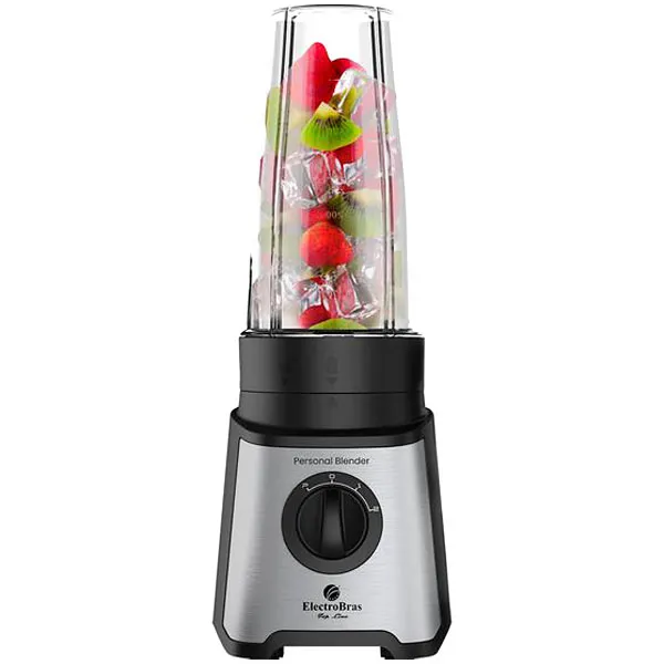 Liquidificador Electrobras Personal Blender EBPB350 350 watts 750 ml 2 Velocidades + Pulsar 127V ~ 60Hz - Preto Prata