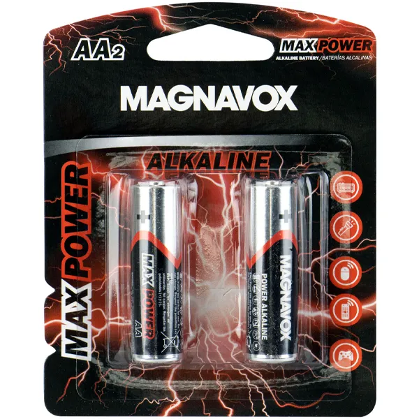 Pilha Alcalina AA MAGNAVOX Max Power MP05211 M0 - 2 Unidades