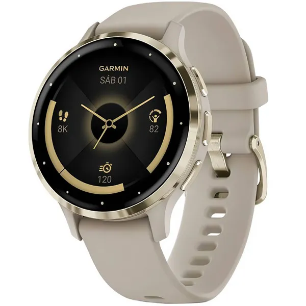 Relógio Garmin Venu 3S 010-02785 com GPS Wi-Fi - Beige