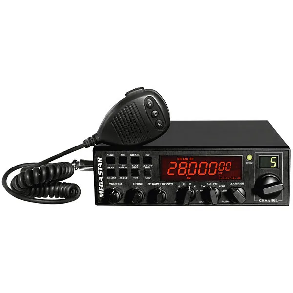 Rádio PX MegaStar MG99 de até 360 Canais AM FM USB LSB PA CW - Preto