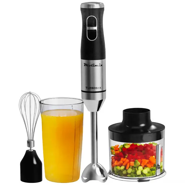 Mixer Molimix Turbo Mix MMX-1000 1.000 watts + Batedor Fuê + Processador de Alimentos 220V ~ 50 60 Hz - Preto Prata