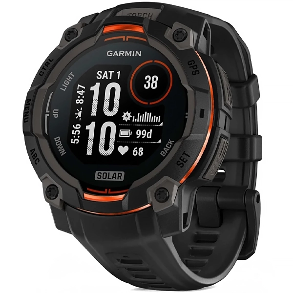 Relógio Garmin Instinct 3 Solar 010-02934 45 mm com GPS Bluetooth - Preto