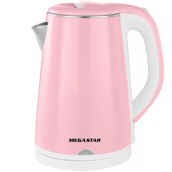 Jarra Elétrica MegaStar TM8902R 1.500 watts 1.8 Litros 220V ~ 50 60Hz - Rosa Branco