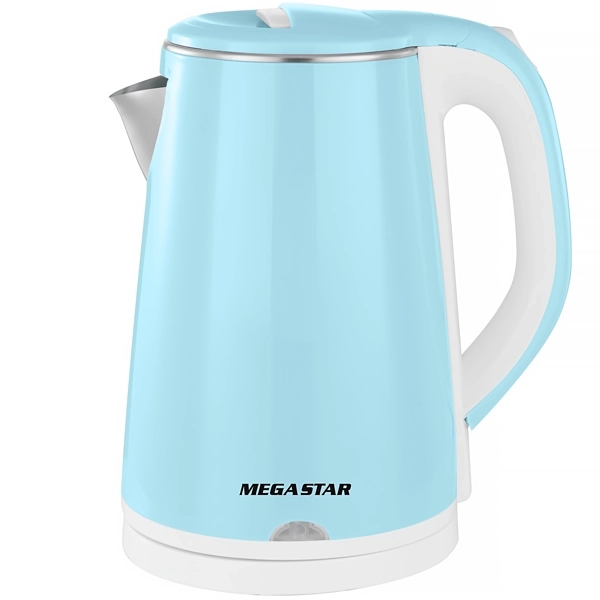 Jarra Elétrica MegaStar TM8902A 1.500 watts 1.8 Litros 220V ~ 50 60Hz - Azul Branco