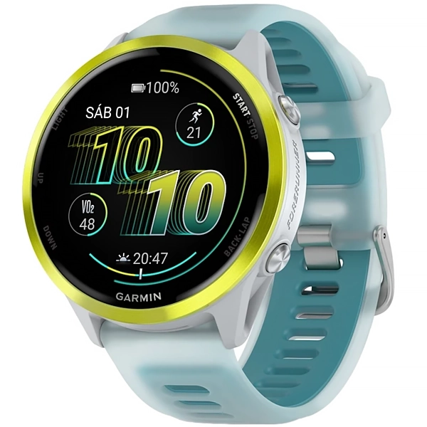 Relógio Garmin Forerunner 570 010-02971 47 mm com GPS Bluetooth - Translucent Whitestone Turquoise