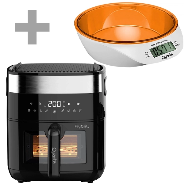 Kit Fritadeira + Grill 2 em 1 Quanta QTFEG550 1.500 watts 5.5 Litros 220V ~ 50Hz  + Balança QTBLC9000