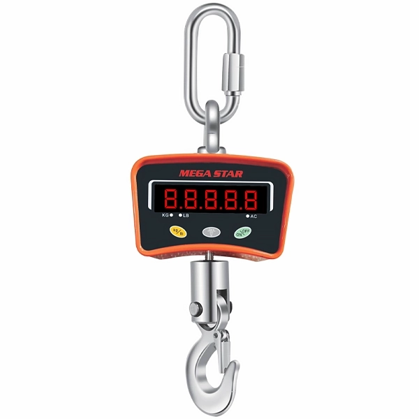 Balança Digital de Gancho MegaStar BC500 até 500 kg - Laranja Preta
