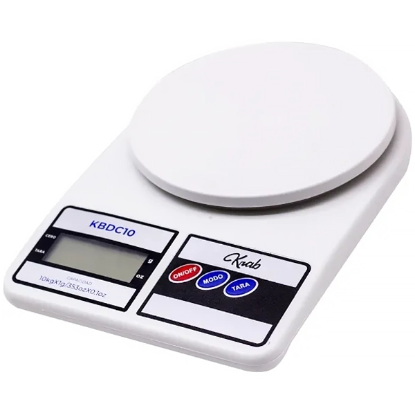 Balança Digital para Cozinha Krab KBDC10 para até 10 kg - Branca