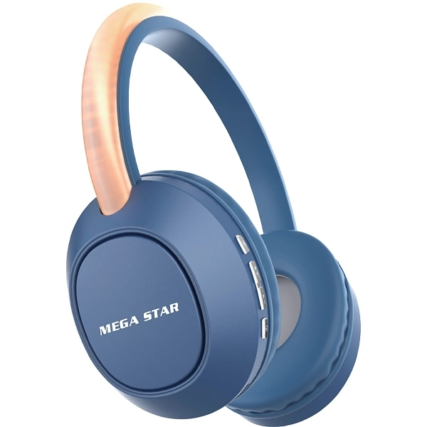 Fone de Ouvido Sem Fio MegaStar HPV05BTA com Bluetooth e Microfone - Azul