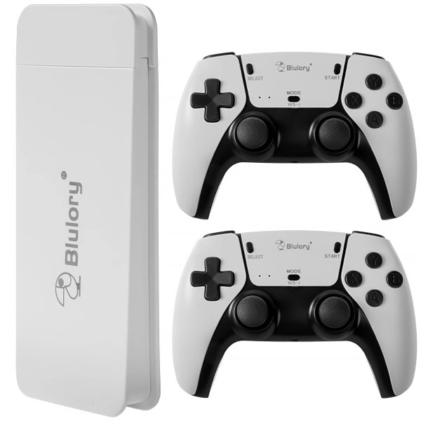 Console Blulory Game Stick M15 Pro 4K Ultra HD com 2 Controles - Branco Preto