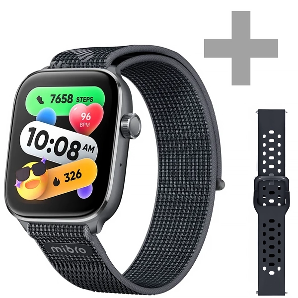 Relógio Mibro Fit XPAW027 com GPS Bluetooth - Preto + Pulseira