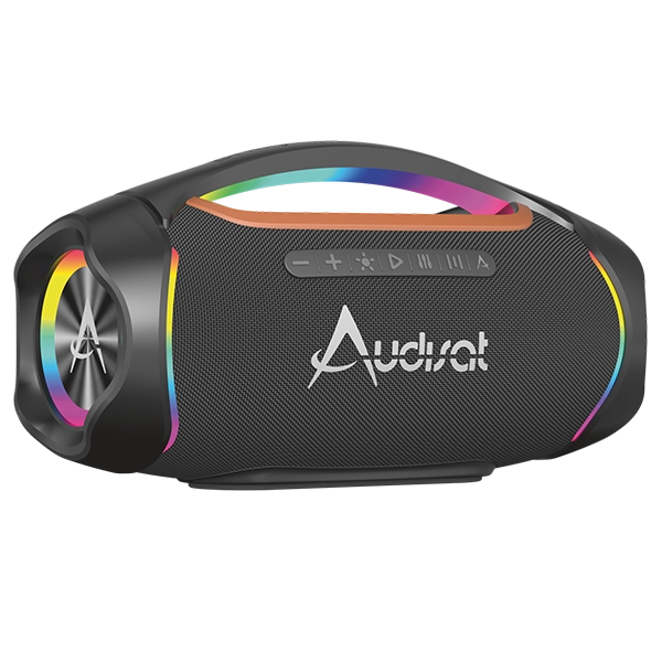 Speaker Audisat X120 Boombox 1200 watts P.M.P.O com Bluetooth Micro SD USB - Preto