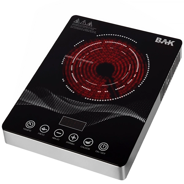 Fogareiro Elétrico Infravermelho BAK BK-COC-220 3.500 watts 220V ~ 50 60 Hz - Preto