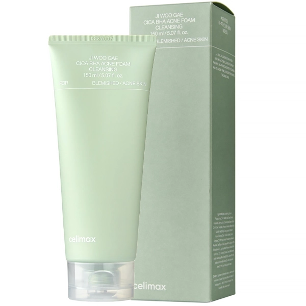 Limpador Facial Celimax Ji Woo Gae Cica BHA Acne Foam Cleansing de 150ml