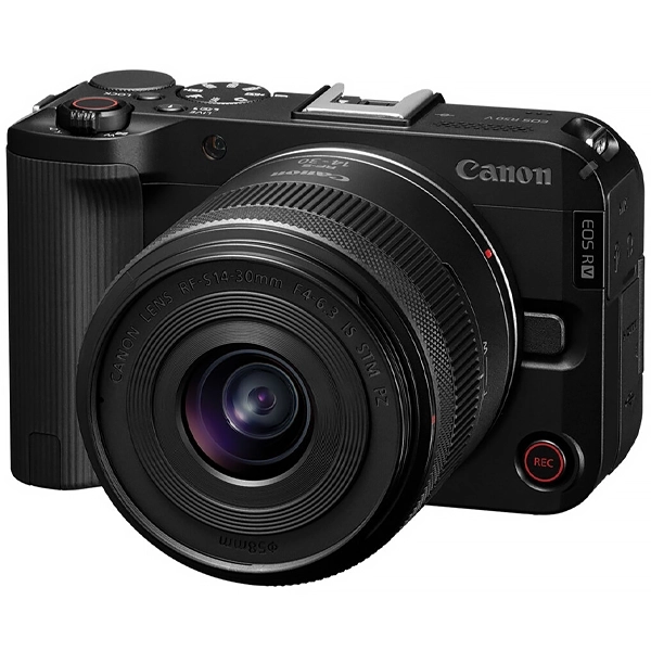 Câmera Canon EOS R50V 24.2MP Wi-Fi Bluetooth com Lente RF-S 14-30 mm F4 -6.3 IS STM - Preta
