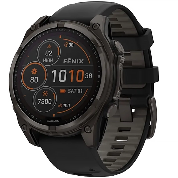 Relógio Garmin Fenix 8 SOLAR Sapphire 010-02906 47 mm com GPS Wi-Fi - Cinza