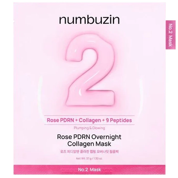 Máscara Facial Noturna Numbuzin No. 2 Rose PDRN Overnight Collagen - 1 Unidade