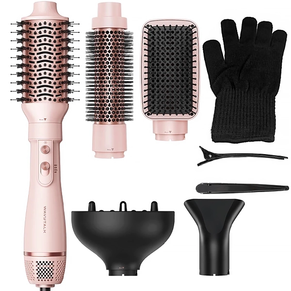 Escova Elétrica Wavytalk 639S Air Sculp 5 en 1 com 900 watts 220 - 240V ~ 50 60 Hz- Rosa