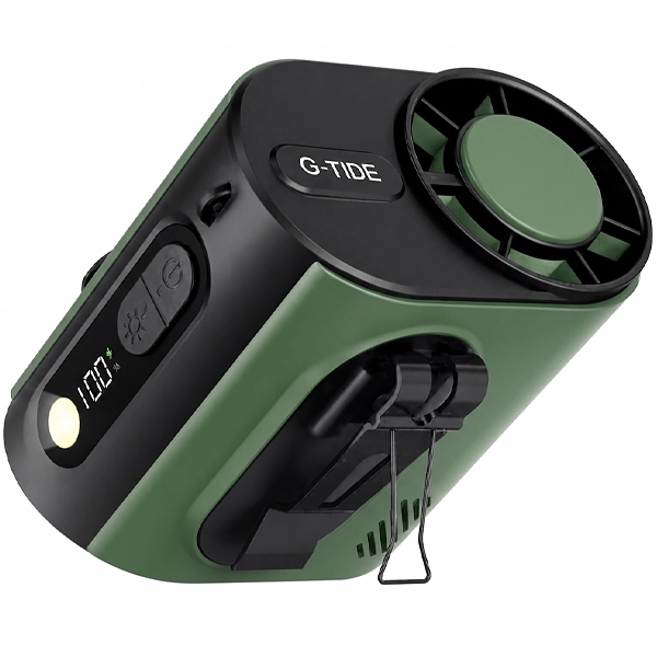 Mini Ventilador G-TiDE FW02 5 Pás Recarregável - Verde Preto