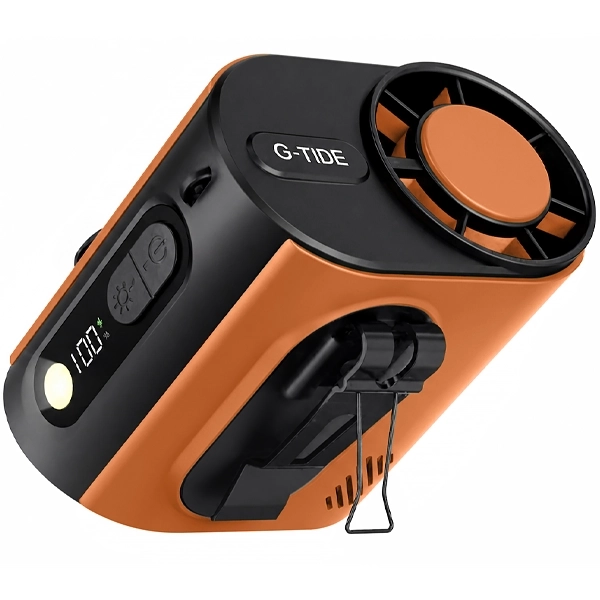 Mini Ventilador G-TiDE FW02 5 Pás Recarregável - Laranja Preto