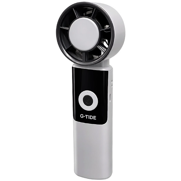 Mini Ventilador G-TiDE FH02L 5 Pás Recarregável - Branco Preto