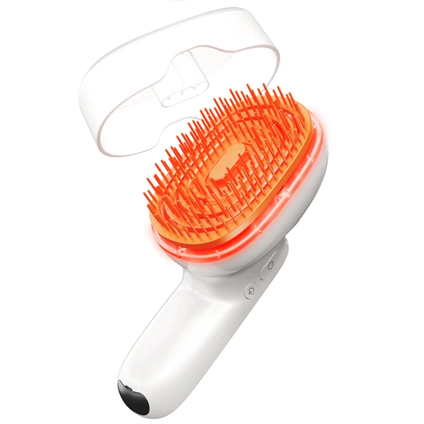 Escova Massageadora Portátil Lilyeve Grow:Turn Brush Steam Booster - Branco Laranja
