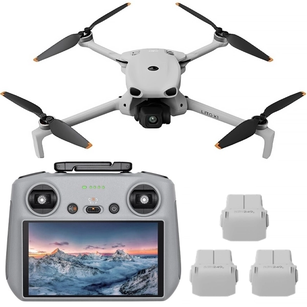 Drone DJI Lito X1 Fly More Combo Plus (DJI RC2) Anatel 4K com GPS - Cinza Claro