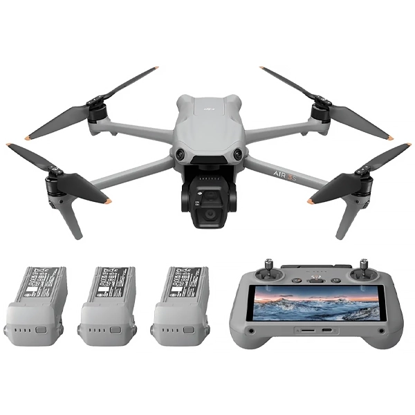 Drone DJI Air 3S Fly More Combo CZ3SCL (DJI RC2) Anatel 4K com GPS - Cinza Claro