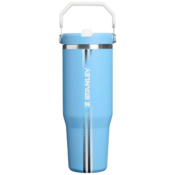 Garrafa Térmico Stanley The IceFlow Flip Straw Tumbler de 887 ml - Team Light Blue White
