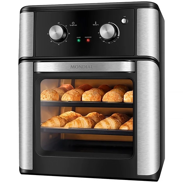 Fritadeira Elétrica + Forno Mondial AFON-12L-AB 2.000 watts 12 Litros 127V ~ 60 Hz - Preto Prata