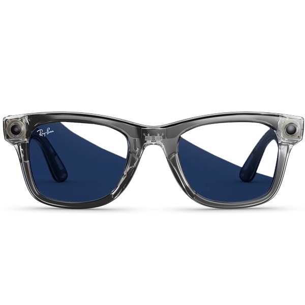 Óculos Inteligente Transitions Ray Ban Meta Wayfarer (Gen 2) RW4012 com Câmera e Speaker - Shiny Transparent Grey Sapphire