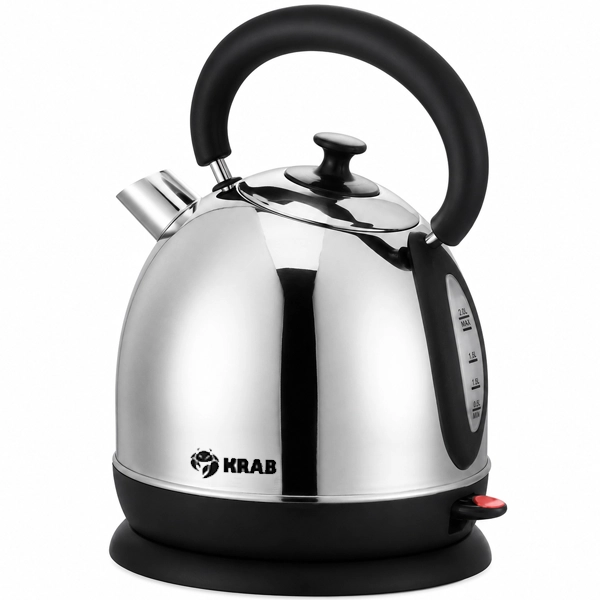 Chaleira Elétrica Krab KBT2L 900 watts 2 Litros 127V ~ 60Hz - Prata Preto