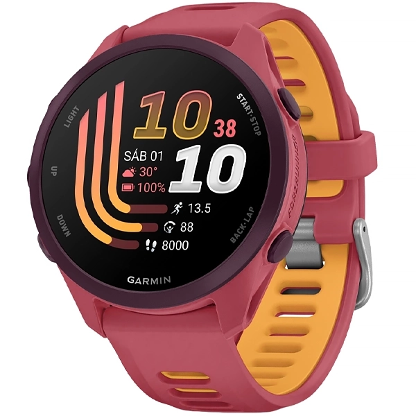 Relógio Garmin Forerunner 170 Music 010-03920 43 mm com GPS Bluetooth - Red Pink Mango