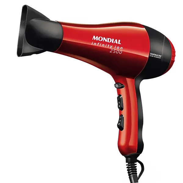 Secador de Cabelo Mondial Infinity Ion 2500 SC-12 2.000 watts 127V ~ 60Hz - Vermelho Preto