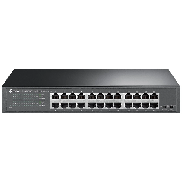 Switch TP-Link TL-SG1024D com 24 Portas Ethernet de 10 100 1000 Mbps - Preto