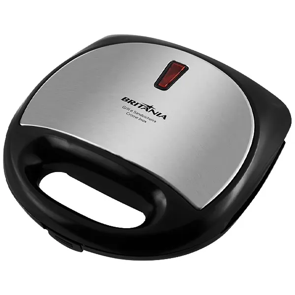 Sanduicheira e Grill Britânia CROME Inox 750 watts 220V ~ 60 Hz - Preta Prata