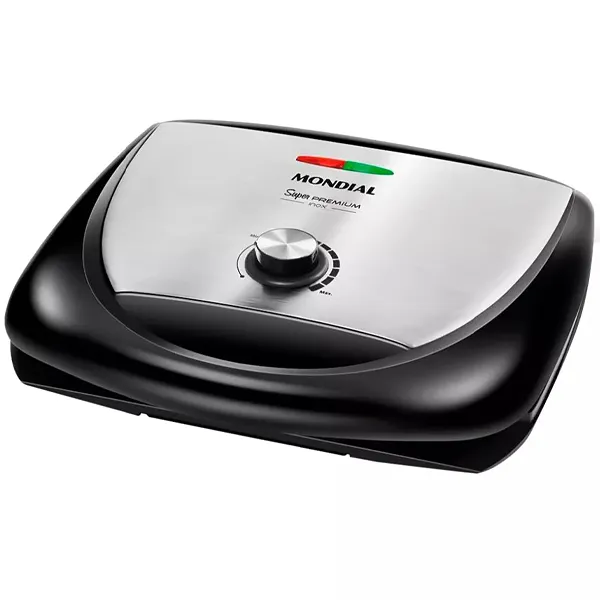 Grill Mondial Super Premiun Inox G-09 1.700 watts Antiaderente 220V ~ 50 60 Hz - Prata Preto