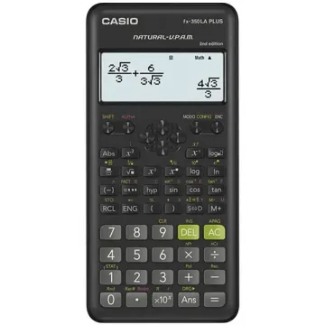 Calculadora Científica Casio FX-350LA Plus com 252 Funções - Cinza Preta