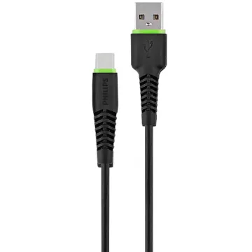 Cabo USB-C Philips DLC1530C 1.2 Metros - Preto Verde