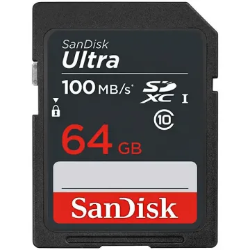 Cartão de Memória SD de 64GB SanDisk Ultra SDSDUNR-064G-GN3IN - Preto