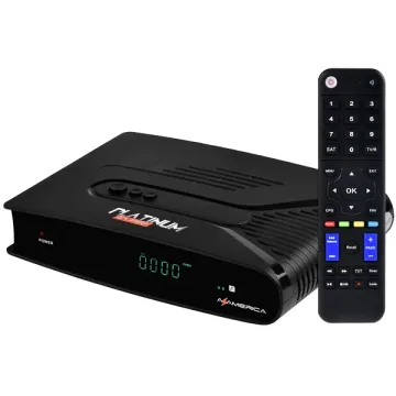 Receptor FTA Azamerica Platinum GX PRO 4K Ultra HD com Wi-Fi - Preto
