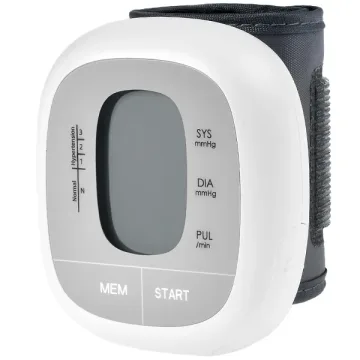 Aparelho de Pressão Digital para Pulso More Fitness MF-368SE Tela LCD - Branco Cinza