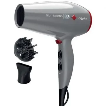 Secador de Cabelo GAMA Diamond 3D Titan Keratin 2.300 watts 220 - 240 V ~ 50 60 Hz - Cinza