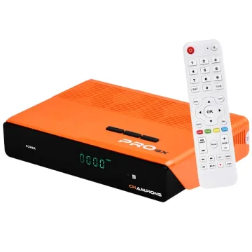Receptor FTA Azamerica Champions PRO GX 4K Ultra HD Wi-Fi com HDMI e USB Bivolt - Laranja Preto