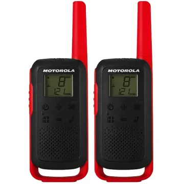 Walkie-Talkie Motorola TALKABOUT T210 22 Canais 32 km Bivolt - Preto Vermelho