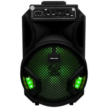 Caixa de Som MegaStar SPA124BT 12" 20.000 watts P.M.P.O com Bluetooth USB FM Auxiliar - Preta