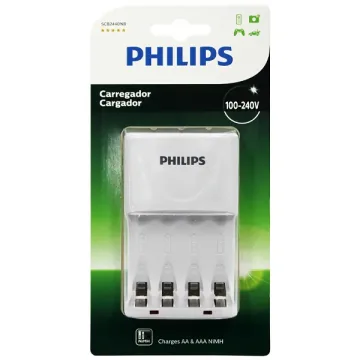 Carregador de Pilha Philips SCB2440NB 97 Bivolt - Branco