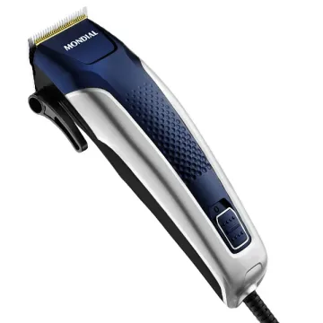 Máquina de Cortar Cabelo Mondial Titanium Power CR-09M 10 watts 220V ~ 50 60 Hz - Prata Azul
